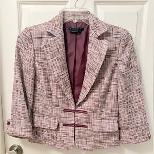 Parallel Elegant Pink Purple Tweed Blazer Sz 4 EUC AE